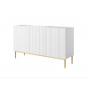 BOGART Komoda Nicole 150 cm FARBA: matná biela / zlaté nožičky