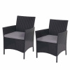 Design-Shop Set 2 záhradných stoličiek Halden, polyratan - antracit, vankúše antracit