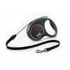 FLEXI Black Design M 5 m modrá samonavíjacia vôdzka pre psy do 20 kg s lankom