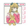 CUKROVÁ TLAČ jedlý obrázok na tortu Cukrová hmota Anime Manga Girl 4 + MENO