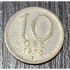 Dánsko 10 Ore 1950, Striebro, AG 342