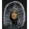 Špongr Kožušinový lem golier na kapucni z fínskeho mývala 1029 BLACK & WHITE