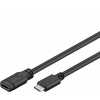 PremiumCord Predlžovací kábel USB 3.1 konektor C/male - C/female, čierny, 2m