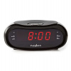 NEDIS digitální budík s rádiem/ LED displej/ AM/ FM/ funkce odloženého buzení/ časovač vypnutí/ 2 alarmy/ černý (CLAR001BK)