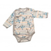 Body prekladacie pre novorodenca biele s modrou - Zebričky, veľ. 56