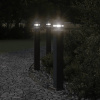 Vonkajšie stojace lampy so zásuvkou 3 ks čierne 80 cm hliník-ForU-4006408