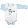 Body dl.rukáv s vtip. textom Baby Nellys, Já jsem TEN DŮVOD našeho zpoždění, chalan 68 (3-6m)