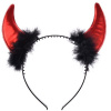 Rohy čerta detské s perím – čelenka – Vianoce 5902934223317