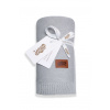 DETEXPOL Pletená deka do kočíka bavlna bambus sivá