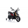 Beneo elektrická motorka Aprilia Dorsoduro 900 Licencované 12V batéria Eva mäkké kolesá 2 x 18W motor odpruženie kovový rám kovová vidlica pomocné kolieska sivá
