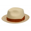 Panamský klobúk so strednou krempou - Borsalino - ryšavá stuha Veľkosť: 61 cm (XL)