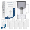 Sklenená filtračná kanvica Wessper 3 l čierna + 10 x Filter aquaclassic 77 g