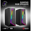 C-TECH reproduktory SPK-17, 2.0, 6W, RGB podsvícení, 3,5mm jack, USB napájení, černé