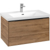 VILLEROY & BOCH Subway 3.0 závesná skrinka pod umývadlo, 1 zásuvka, s LED osvetlením, 772 x 478 x 429 mm, Oak Kansas, C573L1RH