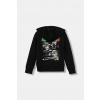 Detská mikina adidas Performance MERCEDES čierna farba, s kapucňou, s potlačou, KD7302 176