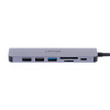 Hub USB-C Unitek H1118A 7v1, HDMI 4K, 3x USB-A, USB-C PD 100W, alu (H1118A)