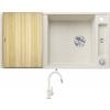 Blanco AXIA III XL 6 S biela soft + drevená krájacia doska 527052 + Blanco MIDA-S biela soft 526968