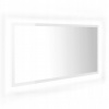 LED kúpeľňové zrkadlo s vysokým leskom, biele, 90x8,5x37 cm, akryl