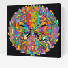 Vymalujsisam.sk Maľovanie podľa čísiel - Mandala s motýľom Veľkosť: 50x50cm, Rám: Na plastovej doske