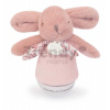 Plyšový zajačik Musical Night Light Pink Doudou et Compagnie s hudbou bielym šumom a svetlom ružový 16 cm od 0 mes