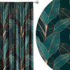 Soovi Home Zatemňovací záves Tropical Harmony – vzor zelených listov so zlatou kresbou Veľkosť: 140x250 na riasiaci pás