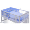 Ohrádková postýlka s vyndavacími příčkami - bílá - 120x60 cm s kompletní výbavou Toro Barva soupravy: Toro modrá