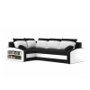 Signal Rozkladacia rohová sedacia súprava s poličkou GRANDE Ľavá Čierna/biela