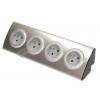 Povrchová rohová zásuvka ORNO OR-AE-1340, 4x 230V, nerez