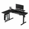 ULTRADESK Herný stôl WINGER - čierny, 111x155x60 cm, 75-122 cm, elektricky nastaviteľná vý