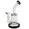 Sklenené bongo Black Leaf Inline Slit Difúzor bubbler black 18 cm
