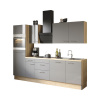 Kuchynská linka Optifit Jonte984 270 cm farba čela antracitová lesk farba korpusu dub divý matný