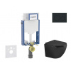Geberit Kombifix Set predstenovej inštalácie, klozetu Oudee a dosky softclose, tlačidlo Sigma20, matná čierna/čierna SANI15CA5505