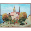 Košice s električkou - Akad. mal. Varuzhan Aghamyan, originálny, ručne maľovaný obraz L (do veľkosti 95x95cm) Viac farieb