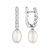 Gaura Pearls Stříbrné náušnice s bílou perlou Magda - stříbro 925/1000 SK25102EL/W Stříbrná Bílá