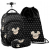 Školská taška - batoh Minnie Mouse na kolieskach 3 v 1 ČIERNY