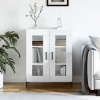 zahrada-XL Komoda lesklá biela 69,5x34x90 cm spracované drevo 827798