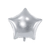 PartyDeco Fóliový balón Hviezda strieborná 48 cm