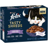 Felix Tasty Shreds hovädzie, kura, losos a tuniak v šťave 12 x 80 g