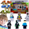 FIGÚRKY MINECRAFT hra KLOCKi SADA STEVE ZOMBI 12ks dinosaury SADA