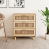 zahrada-XL Komoda hnedá 60x30x70 cm masívna borovica a prírodný ratan 345635