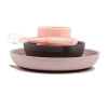Nattou Set jedálenský silikónový bez BPA 4 ks Ružovo-fialový