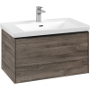 VILLEROY & BOCH Subway 3.0 závesná skrinka pod umývadlo, 1 zásuvka, s LED osvetlením, 772 x 478 x 429 mm, Stone Oak, C573L1RK