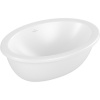 VILLEROY & BOCH Loop & Friends oválne umývadlo k zabudovaniu zospodu, bez otvoru, bez prepadu, 485 x 325 mm, Stone White, s povrchom CeramicPlus, 4A5401RW