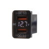 USB nabíjačka s voltmetrom 12V / 24V - 2x USB QC3.0 pre Toyota / UNI
