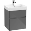 VILLEROY & BOCH Collaro závesná skrinka pod umývadlo, 2 zásuvky, s LED osvetlením, 510 x 414 x 546 mm, Glossy Grey, C007B0FP