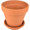 Záhradný kvetináč - Keramický hrniec hliny, jednoduchý klasický hrniec 19cm s talianskym stojanom (Jednoduchý klasický keramický kvetináč, hlina, 19 cm, kvetináč so stojanom, TALIANSKO)