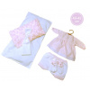 Llorens Obleček pre bábiku bábätko New Born veľkosti 40-42 cm 3-dielny ružovo-biely