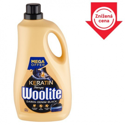 Woolite Keratin Therapy na čiernu a tmavú bielizeň tekutý prací prípravok s keratínom 60 praní 3,6 l