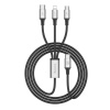 Kábel USB-C BASEUS 3v1 Lightning / Micro 3A 1,2 m čierny