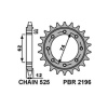 PBR 21962218NC PBR PREDNÉ REŤAZOVÉ KOLESO 2196 22 18NC GILERA GP 800 (09-13), APRILIA SRV850 (12) (REŤAZ 525)